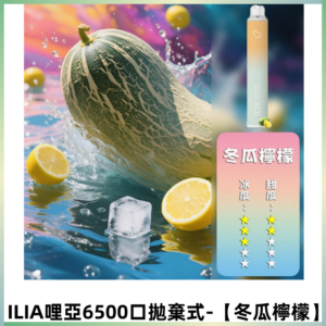 ILIA BAR 4哩啞一次性大容量6500口拋棄式電子煙【冬瓜檸檬】